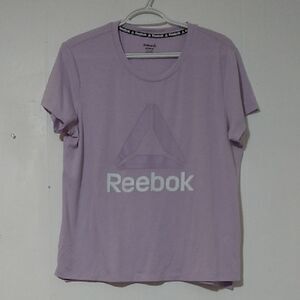 Reebok Womens Medium Purple Short Sleeve T-Shirt with Logo